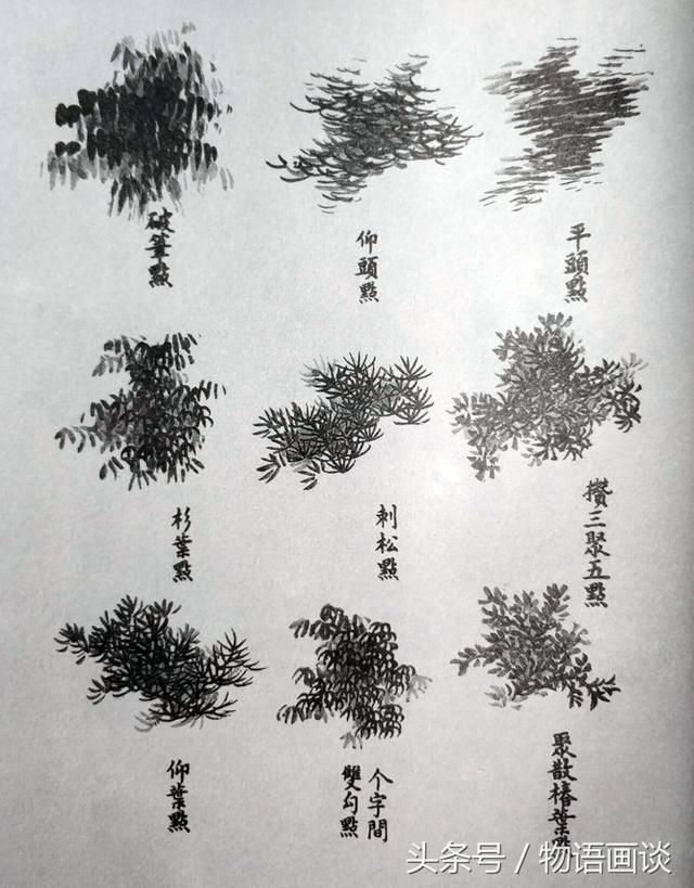 什么叫夹叶,即用双勾画出叶子的外型,用笔时应避免细弱,要有力度,一般用在如,松、梅、柳等有鲜明特点的树。 山水画中树叶是绘画的基础,希望今天聊的树叶的画法对想学习山水画的入门朋友有了一个初步的认识,一定要多多练习,好的基础才能画出更好的作品。
