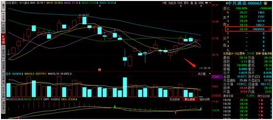 中兴悬崖边上求生存,今日复牌700万手大单封跌