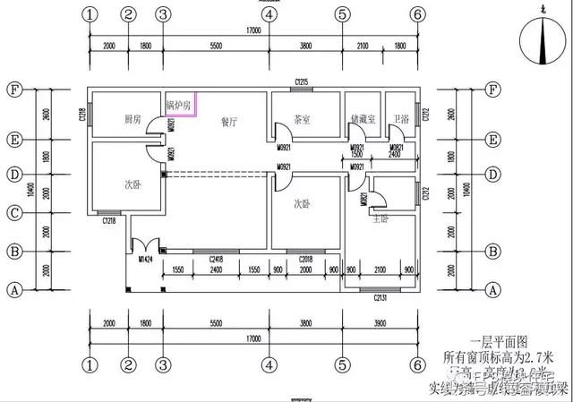 你想要的图纸，17m*10.4m，一层住宅！