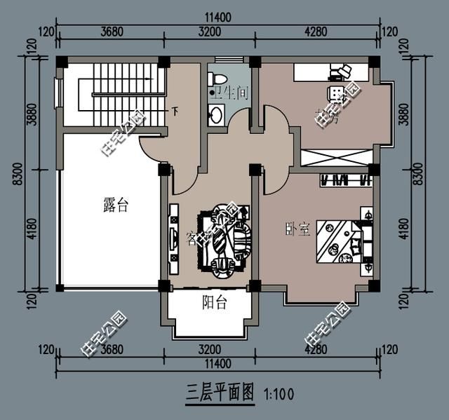 农村别墅户型3套，设计新模式，效果图平面图自由组合