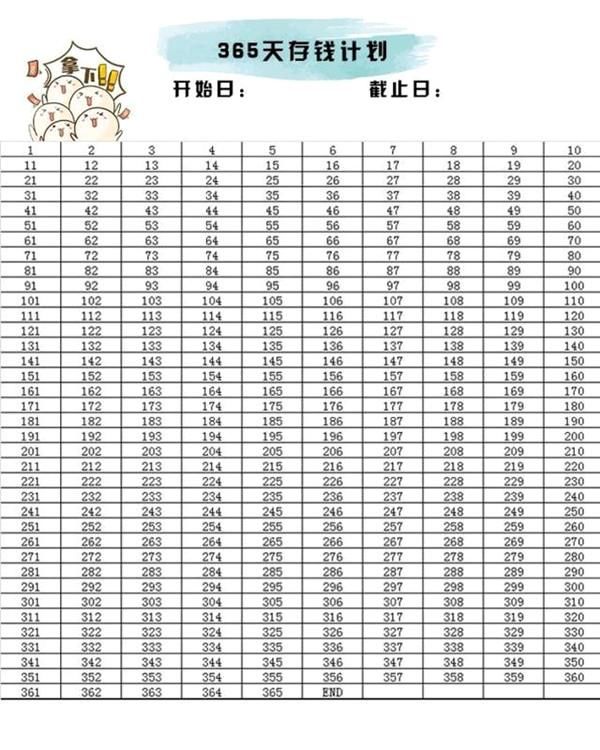 抖音365天存钱方法 存钱表格了解一下啊