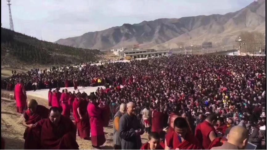 震撼!11万人齐聚拉卜楞寺 只为朝拜一幅佛像