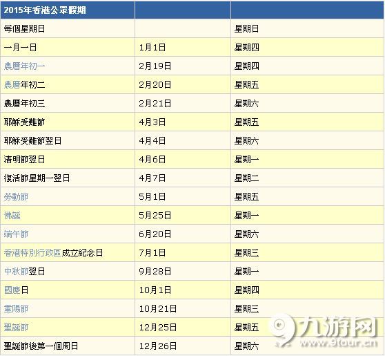 香港2018年节假日公众假期 港股休市时间