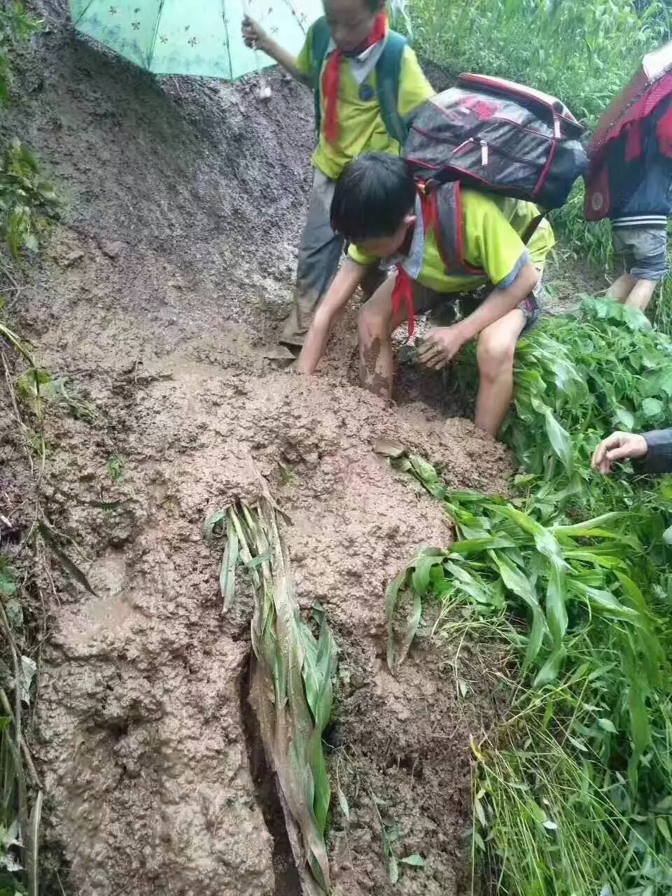 仁怀暴雨如注 大山里老师接孩子上学_【快资讯