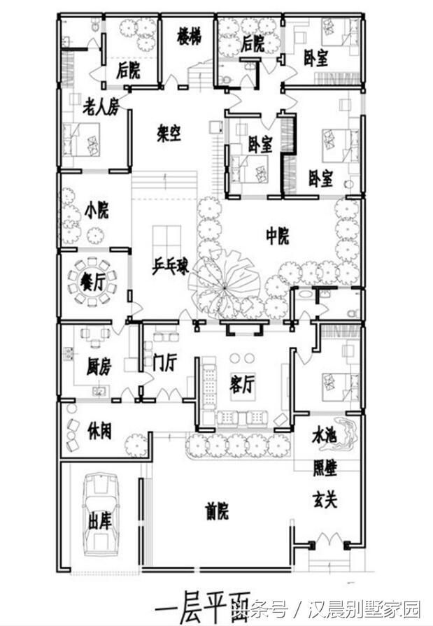 农村四合院的现代设计，房子院子相辅相成，功能齐全超气派！