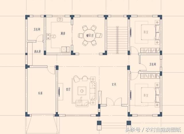 10款二层农村自建房图纸，2款带土灶，3款带车库，7款带堂屋