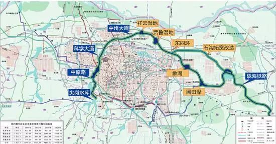 郑州市贾鲁河综合治理工程平面布置图
