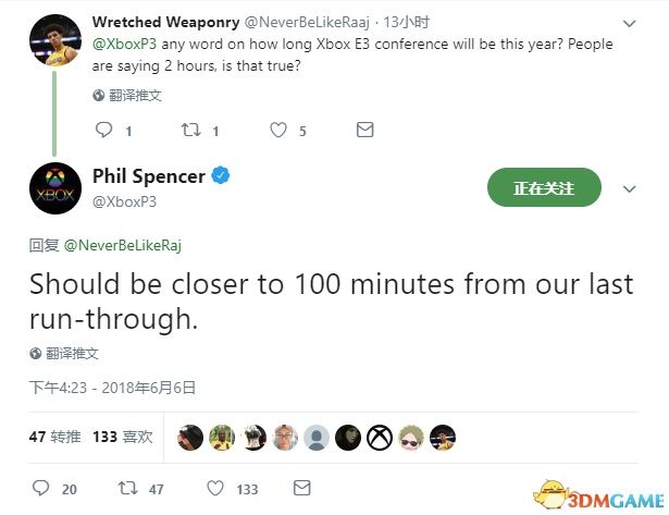 微软E3发布会时长正式确认 Spencer:接近100小时