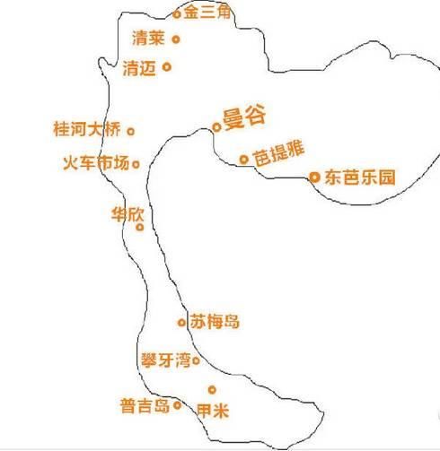 超实用丨中文版的泰国旅游地图