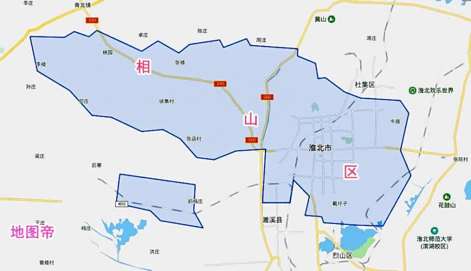 安徽省淮北市辖3区1县濉溪县内有4块飞地分属两区