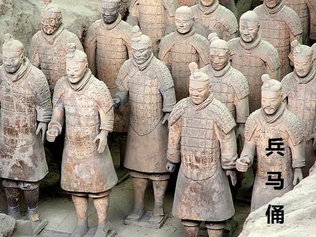 兵马俑由此我们可以得出结论:古人平均身高其实比现代人矮.
